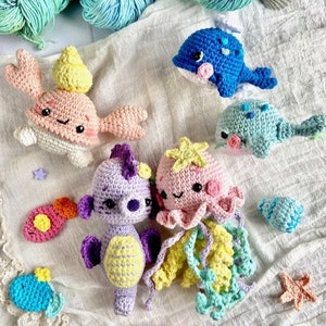 LANZAMIENTO Con regalo Set PDF Crochet ESPAÑOL Hipocampo y Medusa imagen 5