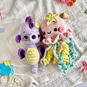 LANZAMIENTO Con regalo Set PDF Crochet ESPAÑOL Hipocampo y Medusa imagen 6