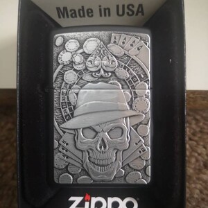 Original Gambling Skull Genuine Zippo Lighter