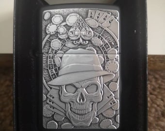 Encendedor Zippo original con calavera de juego
