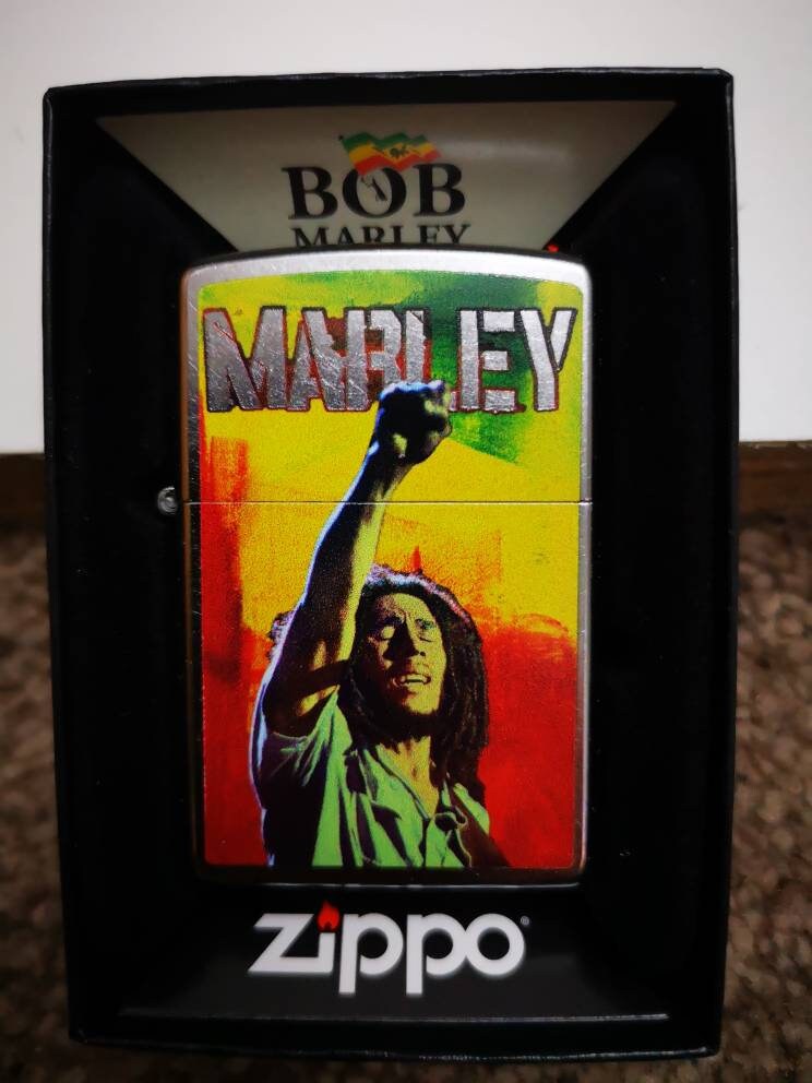 Vintage Bob Marley Zippo lighter Amazon.com: Zippo Bob Marley Illustration Black Matte Pocket  main image 3