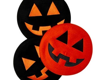 Jack-o-Lantern berets, Halloween Berets, Pumpkin Berets, Halloween , Spooky Clothing, Halloween Clothing Accessories, Halloween Hat