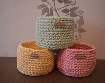 Crochet basket, storage basket utensils, crochet basket decoration handmade, crochet cotton cord great GIFT IDEE