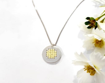 Handmade Embroidered Sterling Silver Necklace: Wearable Fiber Art