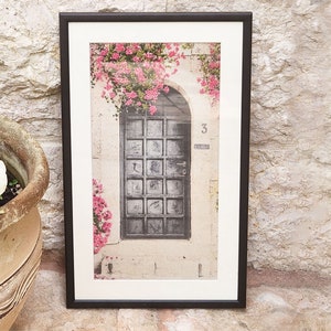 Framed Jerusalem Door Embroidery Art: Handmade Judaica Wall Decor