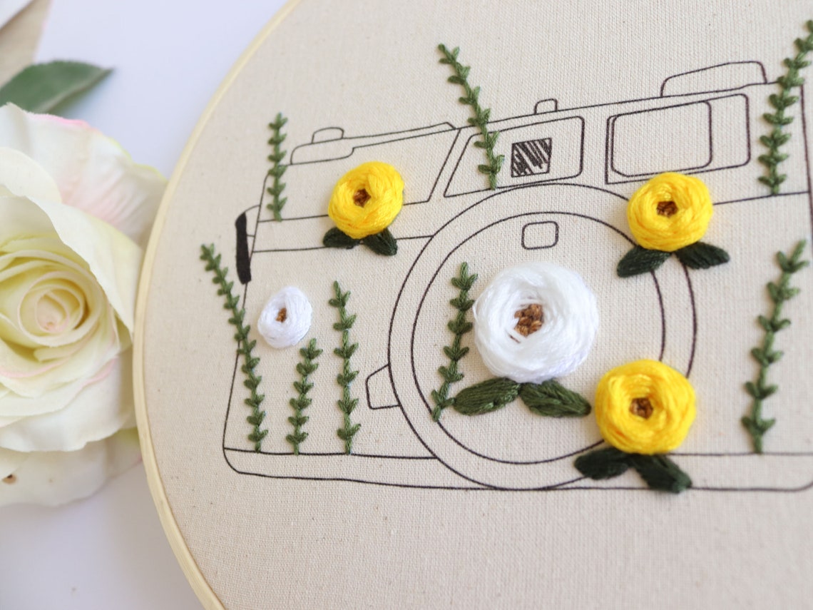 Camera Embroidery Pattern/pdf Pattern/beginner Embroidery - Etsy