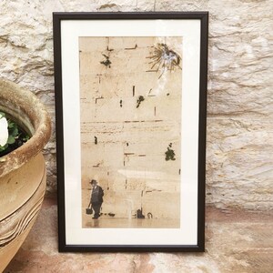Framed Embroidered Textile Art: Jerusalem Wall Decor