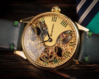 Steampunk watch Skeleton watch Marriage watch Mechanical watch Handmade watch Mens skeleton Custom watch Gift for men Gift for him