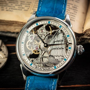 Handgefertigte Uhr Ehe Uhr Skelett Uhr Steampunk Uhr Benutzerdefinierte Uhr Herren Skelett Mechanische Uhr Geschenk für Männer Geschenk für Ehemann
