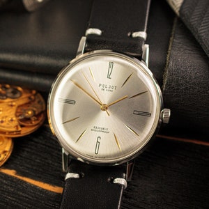 Poljot de Luxe reloj soviético Poljot reloj minimalista reloj URSS reloj vintage Poljot Vintage reloj soviético regalo de boda regalo de Navidad