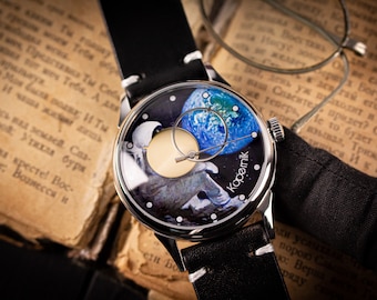 Space watch Moon watch Raketa watch Raketa Kopernik Raketa copernic Gift for men Gift for him
