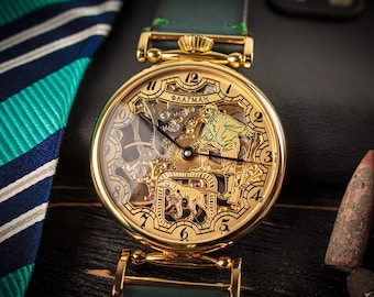 Handmade watch Marriage watch Custom watch Steampunk watch Mens skeleton watch Skeleton watch Skeleton mechanical Gift for men Gift for him