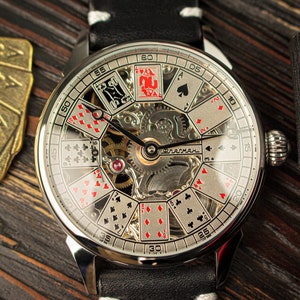Skeleton horloge Handgemaakt horloge Huwelijkshorloge Steampunk horloge Heren skelethorloge Skeleton mechanisch horloge Cadeau voor hem Cadeau voor echtgenoot