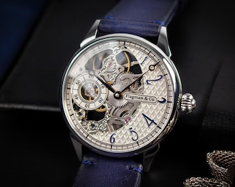 Steampunk watch Handmade watch Marriage watch Skeleton watch Skeleton mechanical Custom watch Flagman watch Gift for men Gift for him