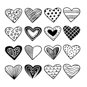 Heart Svg, Heart Outline SVG Bundle, Heart Clipart, Heart Cut File for Silhouette, Heart File for Christmas, Vector