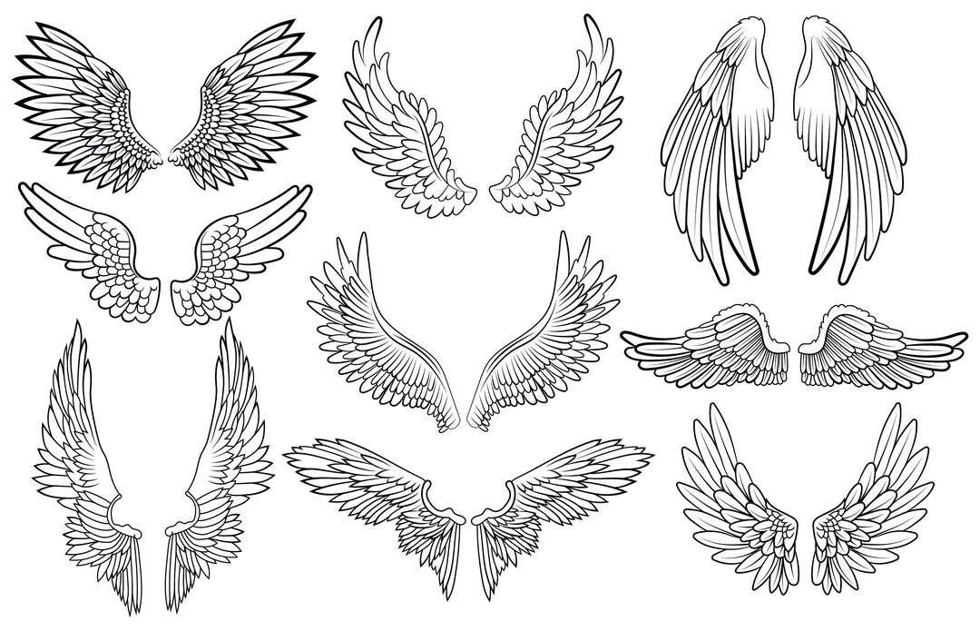 Wings - Vector Graphics, Vector Pictures, Vector Silhouette - Etsy