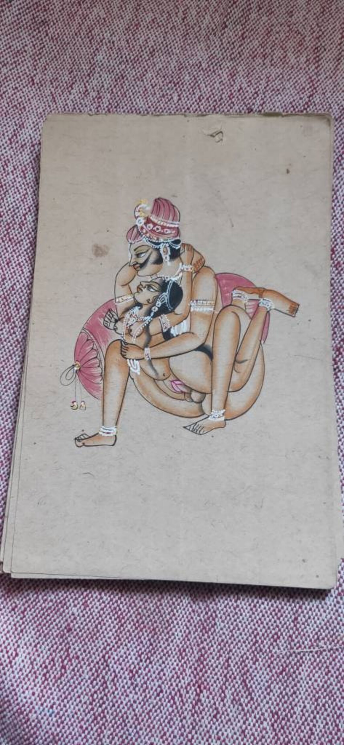 Indian Mughal Harem Watercolor Mughal Erotic Painting | Etsy