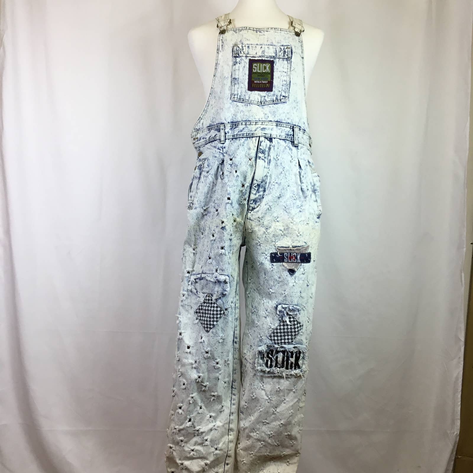 SLICK Vintage 90s Overalls Acid Wash Grunge Surf Skate Etsy