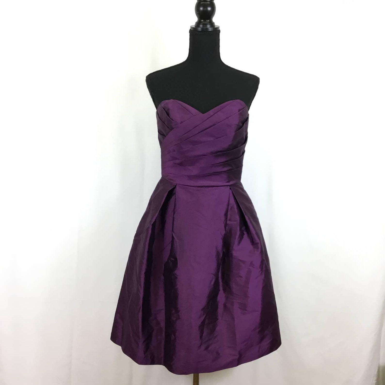 Alfred Sung Strapless Cocktail Dress Italian Plum Size 8 | Etsy