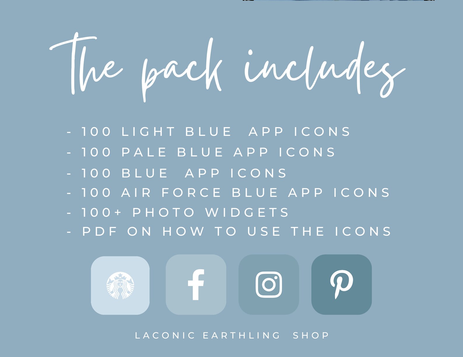 Ios 14 Blue Aesthetic App Icons Pack Laconicearthling Etsy