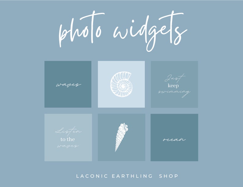 Ios 14 Blue Aesthetic App Icons Pack Laconicearthling Etsy