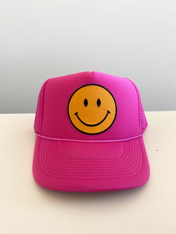 Hot Pink Smile Trucker Hat - Etsy Australia