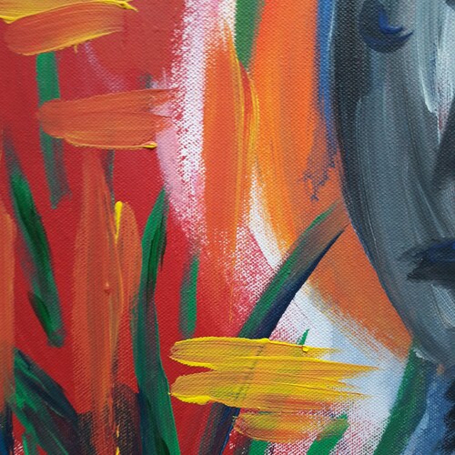 Abstract Acrylic painting XL, 50x70 cm, original art 