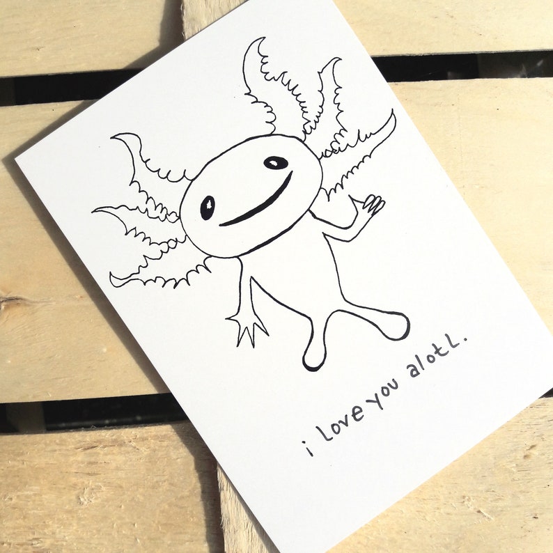 Azeeda 'Ich Liebe Dich, Axolotl' Pin Abzeichen - Süßes Design Mit Sicherheitsnadel