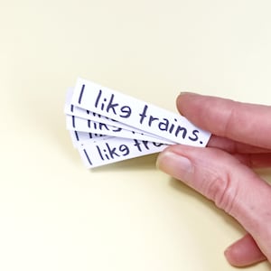 6x Meme Sticker Me gustan los trenes - hecho a mano - sticker raro - ca 5,7 cm - Mini sticker