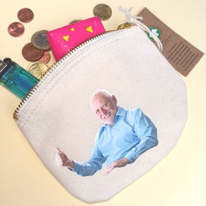 Kleine Tasche Meme Harold Börse Bio Baumwolle  mit von Hand gemachtem Aufdruck von Canvasvendetta