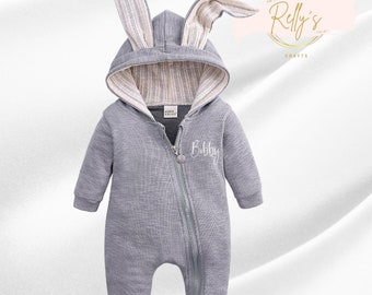 Personalised  Unisex Bunny Romper Onesie All in one Various colours |