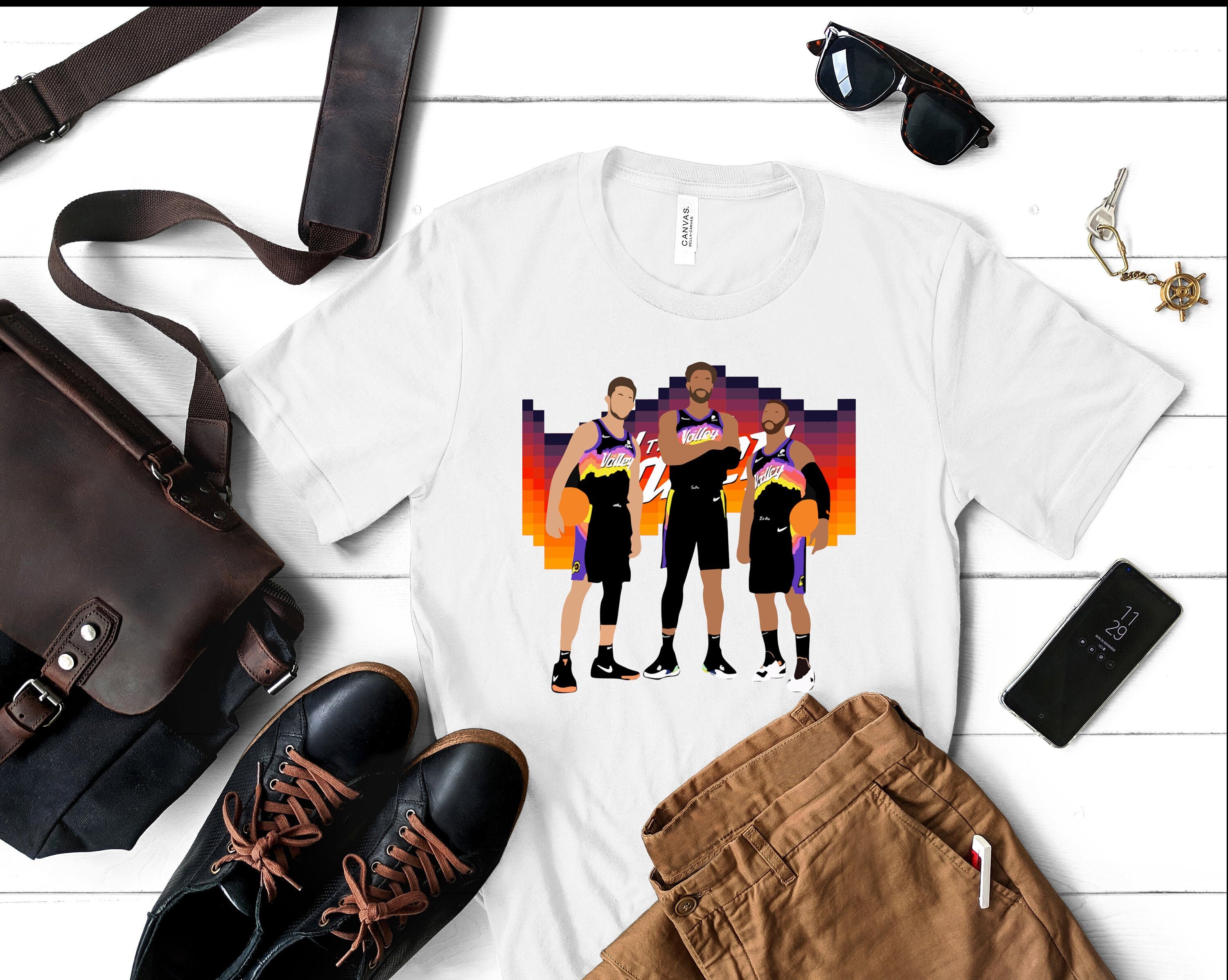 Phoenix Suns Chris Paul, Devin Booker, DeAndre Ayton Youth T-Shirt