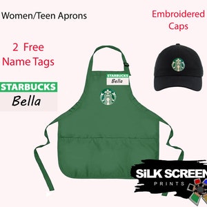 Starbucks Apron , hat or cap, Womenand teen Halloween costume, Barista costume| International shipping