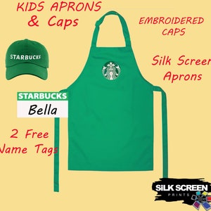 Kids Dress Up | Starbucks Barista Outfit | Kids Starbucks Halloween costume | Kids - Dress Up Set - Starbucks Barista Outfit Apron