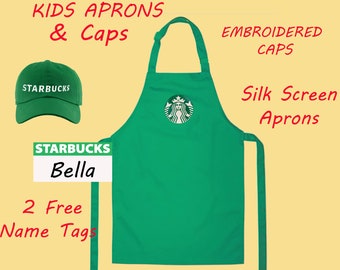 Kids Dress Up | Starbucks Barista Outfit | Kids Starbucks Halloween costume | Kids - Dress Up Set - Starbucks Barista Outfit Apron