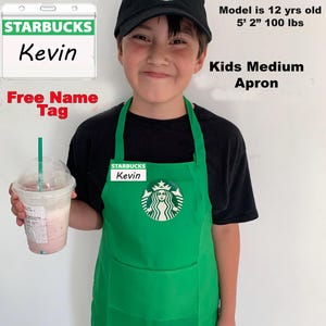 18 Aprons Kids Dress Up | Starbucks Barista Outfit | Kids Starbucks Halloween costume | Kids - Dress Up Set