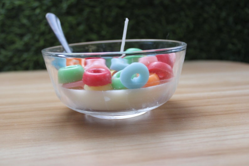 Fruit Loops Cereal Bowl Scented Candle Froot Loops Inspired Etsy