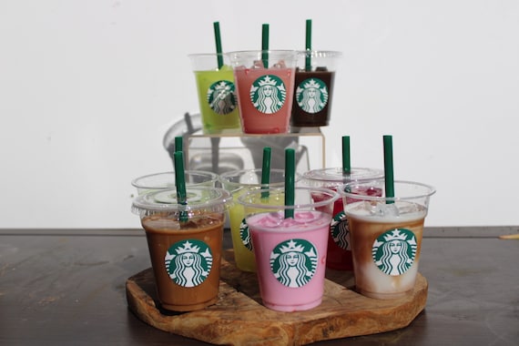 Mini Fake Drinks 3 Starbucks Drink 3 faux Drink Newborn Photo Prop  Photography Props Coworker Gift Office Decor Light Play. 