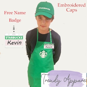 Kids Dress Up | Starbucks Barista Outfit | Kids Starbucks Halloween costume | Kids - Dress Up Set - Starbucks Barista Outfit Apron