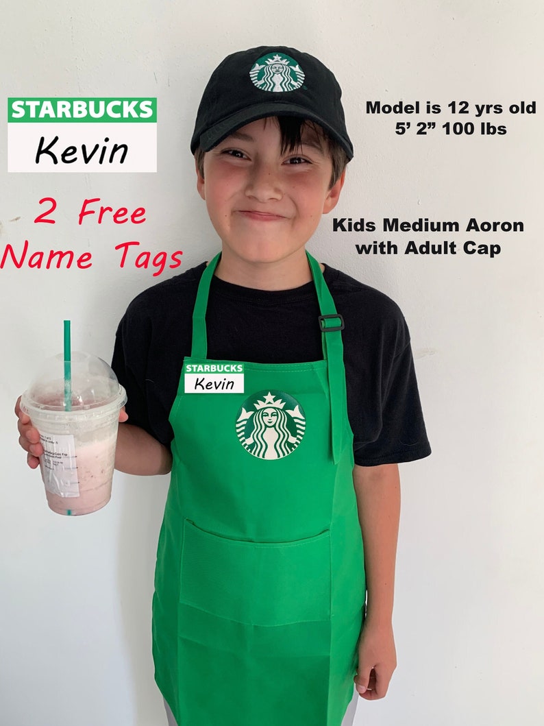 Kids Dress Up | Starbucks Barista Outfit | Kids Starbucks Halloween costume | Kids - Dress Up Set - Starbucks Barista Outfit Apron 