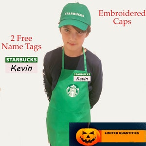 Kids Dress Up | Starbucks Barista Outfit | Kids Starbucks Halloween costume | Kids - Dress Up Set - Starbucks Barista Outfit Apron