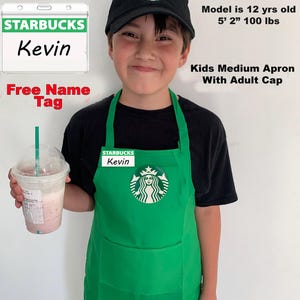 Kids Dress Up | Starbucks Barista Outfit | Kids Starbucks Halloween costume | Kids - Dress Up Set - Starbucks Barista Outfit Apron