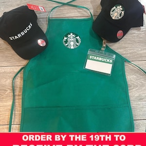 Toddler  Dress Up | Starbucks Barista Outfit | Toddler Starbucks Halloween costume | Kids - Dress Up Set - Starbucks Barista Outfit Apron