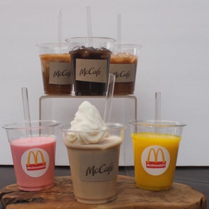 Mini Fake drinks | Mc Donald&#39;s Drink | Faux Drink | Newborn Photo Prop | Photography Props | Coworker Gift | Office Decor | Light play.