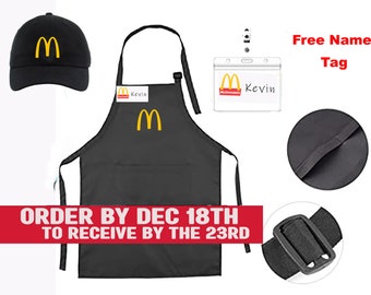 McDonald’s apron | Kids Dress Up Set | McDonald's cashier or server pretend play | Dress Up Set |