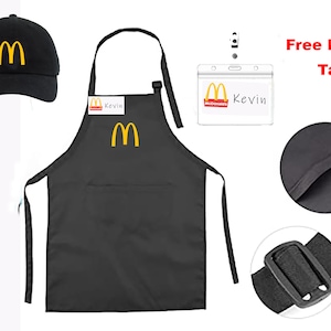 McDonald’s apron | Kids Dress Up Set | McDonald&#39;s cashier or server pretend play | Dress Up Set |