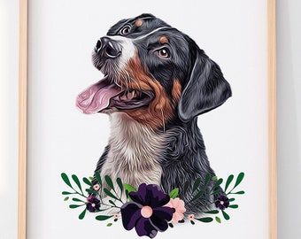Custom Pet Portrait, Dog Memorial, Custom Pet Art, Pet Portrait, Dog Lover Gift, Multi Pet Portraits, Dog painting, Pet Wall Art, Pet Art