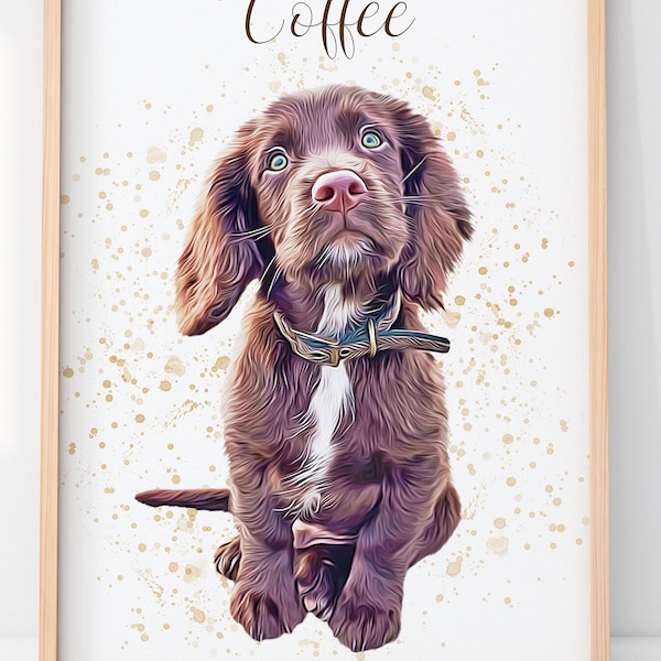 Portrait d'animal de compagnie personnalisé en mémoire d'un chien Cadeau personnalisé pour les amoureux des animaux de compagnie Cadeau commémoratif Perte d'un chien Cadeau de sympathie pour animal de compagnie, Cadeau de Noël