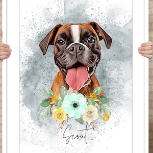 Custom Watercolor Pet Portrait: Unique Memorial Gift (Digital Print)