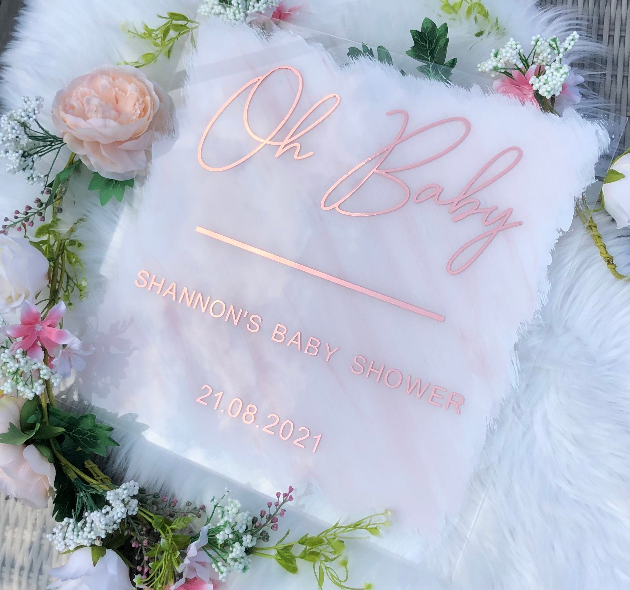 Personalised Acrylic Baby Shower Sign Event Signage Etsy UK